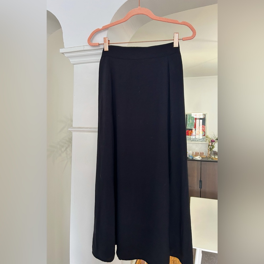 Black Maxi Skirt with Tie Back